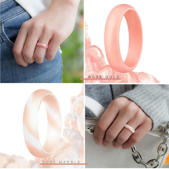 Silicone Wedding Bands Pack of 7 - Picture 2 of 5